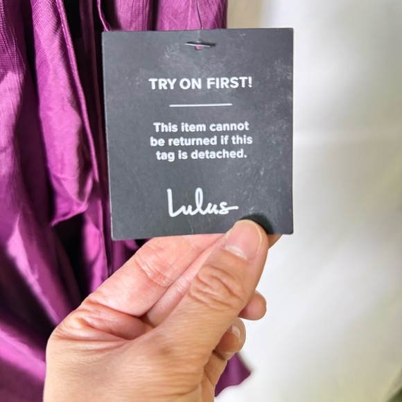 Lulu's Womens Serene Sight Plum Purple Midi Asymmetrical Wrap Dress XL Crinkle - Picture 13 of 15